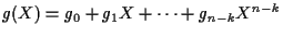 $g(X)=g_0+g_1X+\cdots+g_{n-k}X^{n-k}$